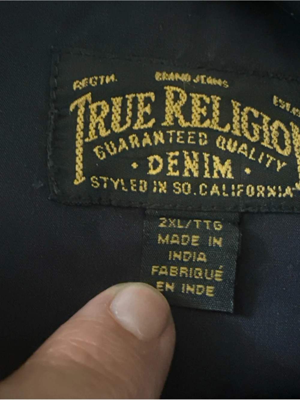 True Religion Black Men’s 2XL Pearl Snap Western Cotton Long Sleeve Shirt